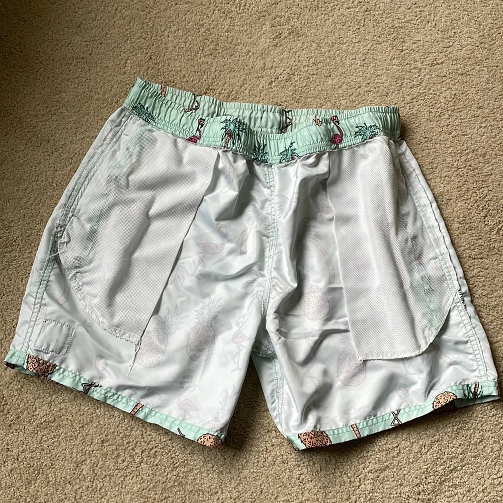 💙 Maui and Sons Board Shorts Swim Trunks Retro Surf Pineapple Mint Green - Picture 4 of 7